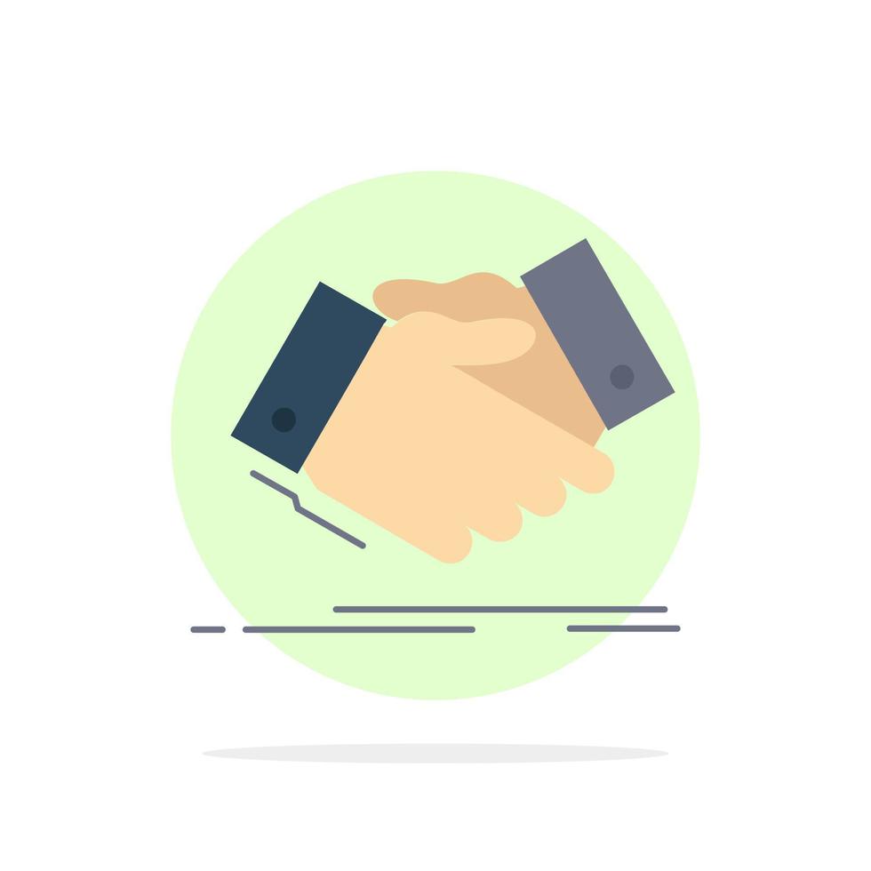 handshake hand shake shaking hand Agreement business Flat Color Icon Vector