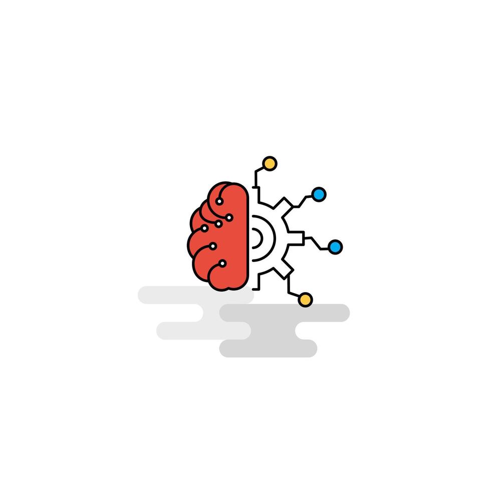 Flat Neurons Icon Vector