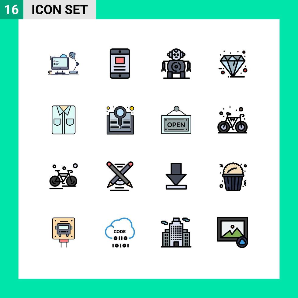 Set of 16 Modern UI Icons Symbols Signs for clothes premium business friday black Editable Creative Vector Design Elements