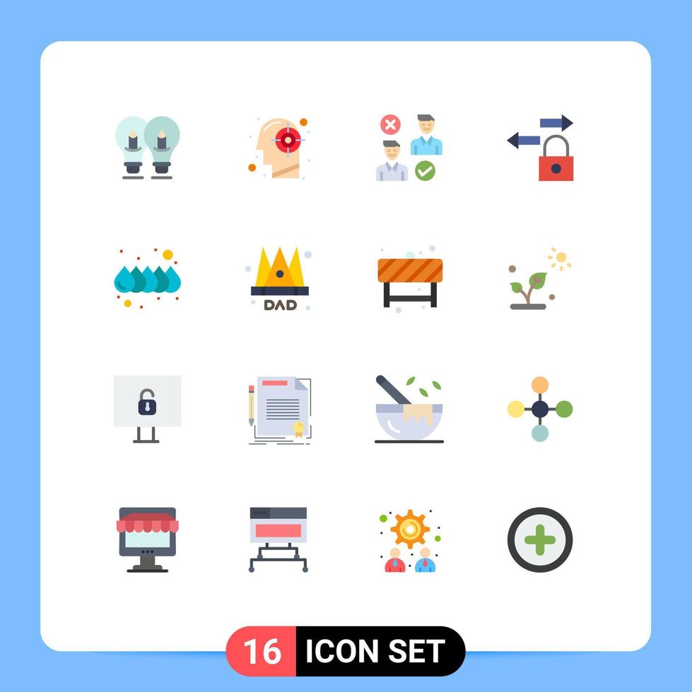 Pictogram Set of 16 Simple Flat Colors of traffic data mind cancel job Editable Pack of Creative Vector Design Elements