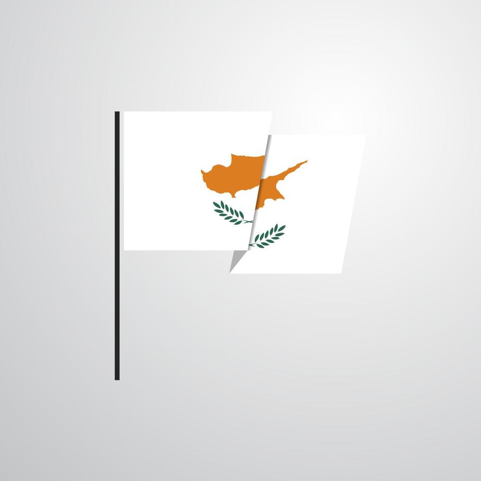 vector de diseño de bandera ondeante de chipre