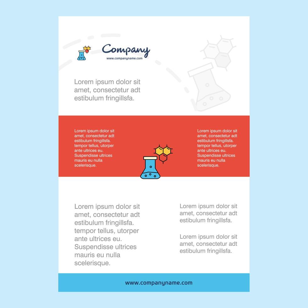 Template layout for Chemical beaker comany profile annual report presentations leaflet Brochure Vector Background
