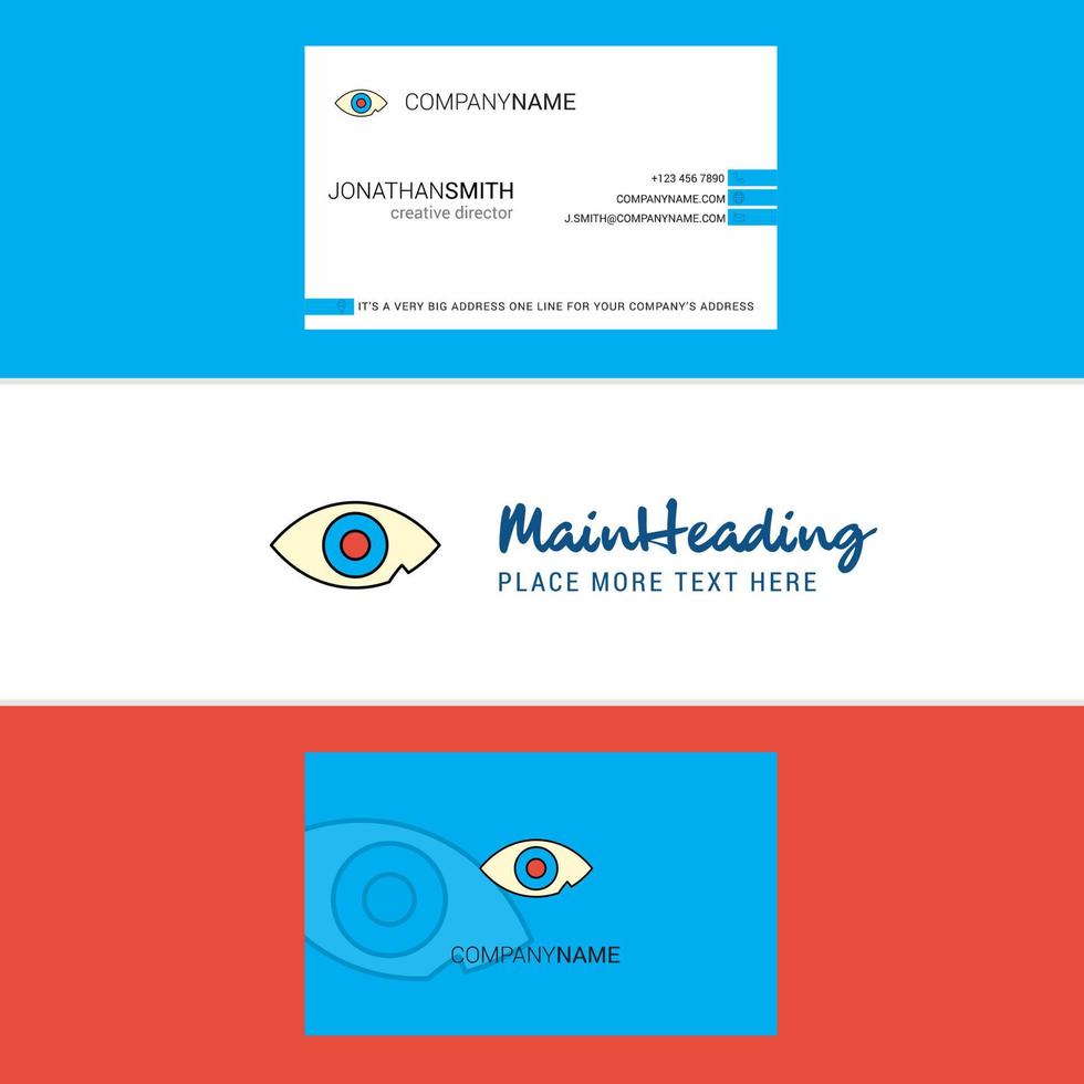 Beautiful Eye Logo and business card vertical Design Vector