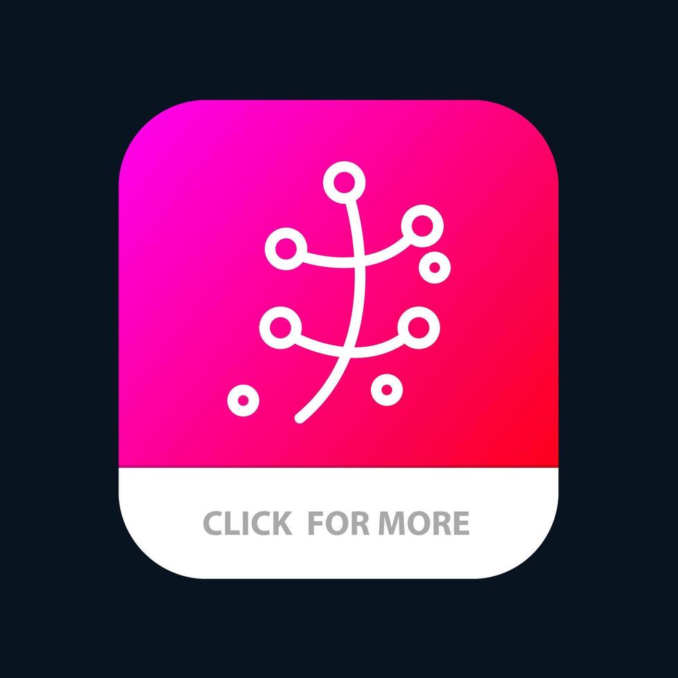 Growth Leaf Plant Spring Mobile App Button Android and IOS Line Version vector