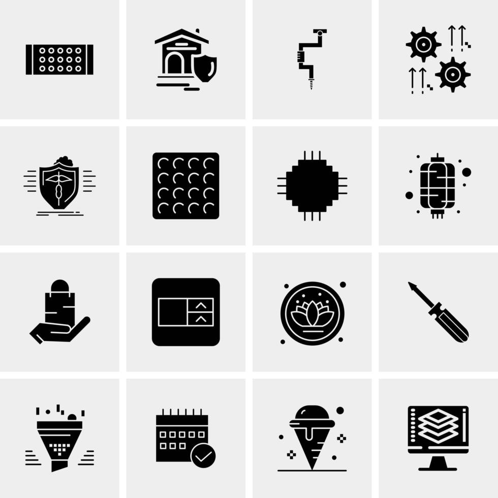 16 iconos de negocios universales vector ilustración de icono creativo para usar en proyectos relacionados con la web y dispositivos móviles