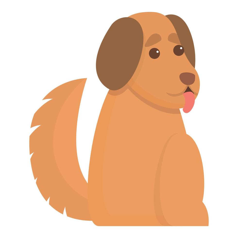 icono de pose de perro juguetón, estilo de dibujos animados vector