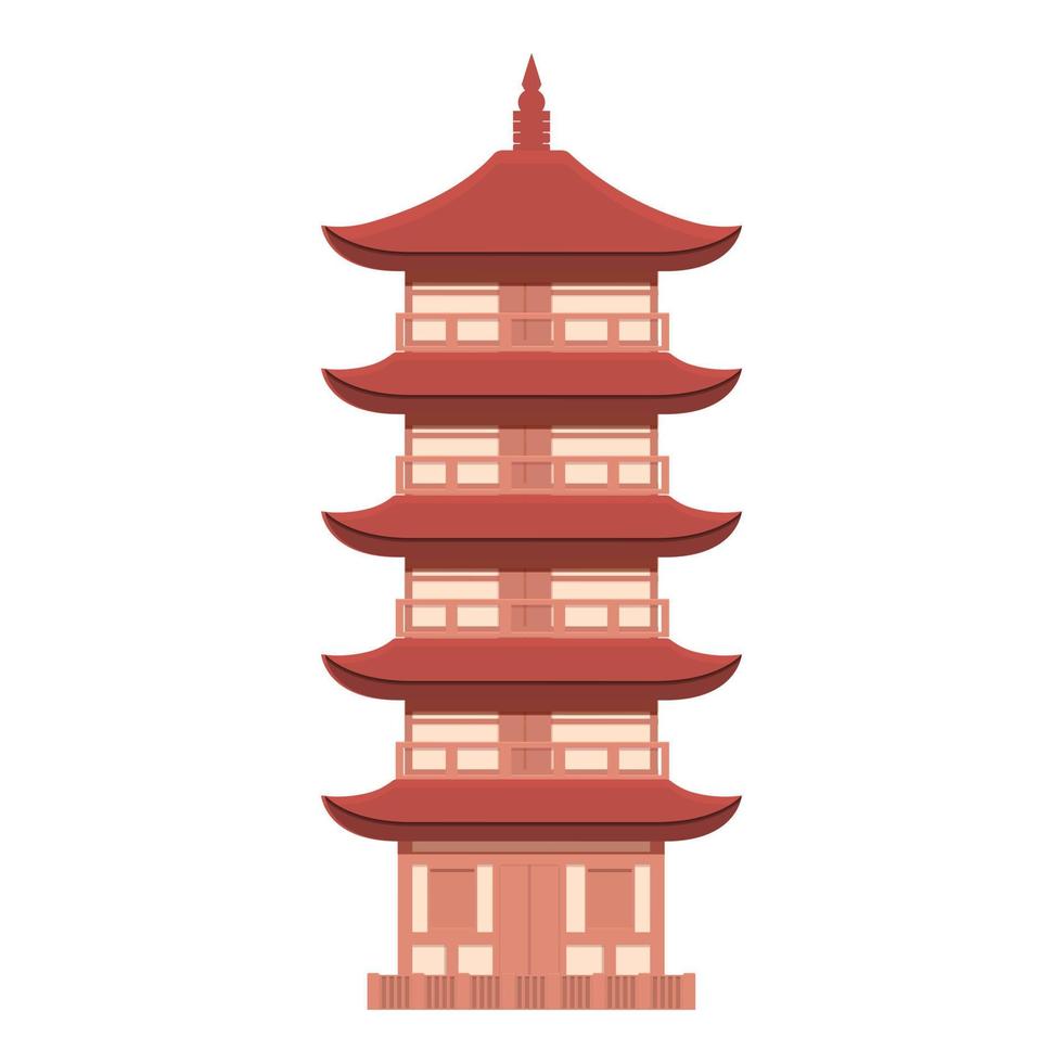 Street pagoda icon cartoon vector. China building vector