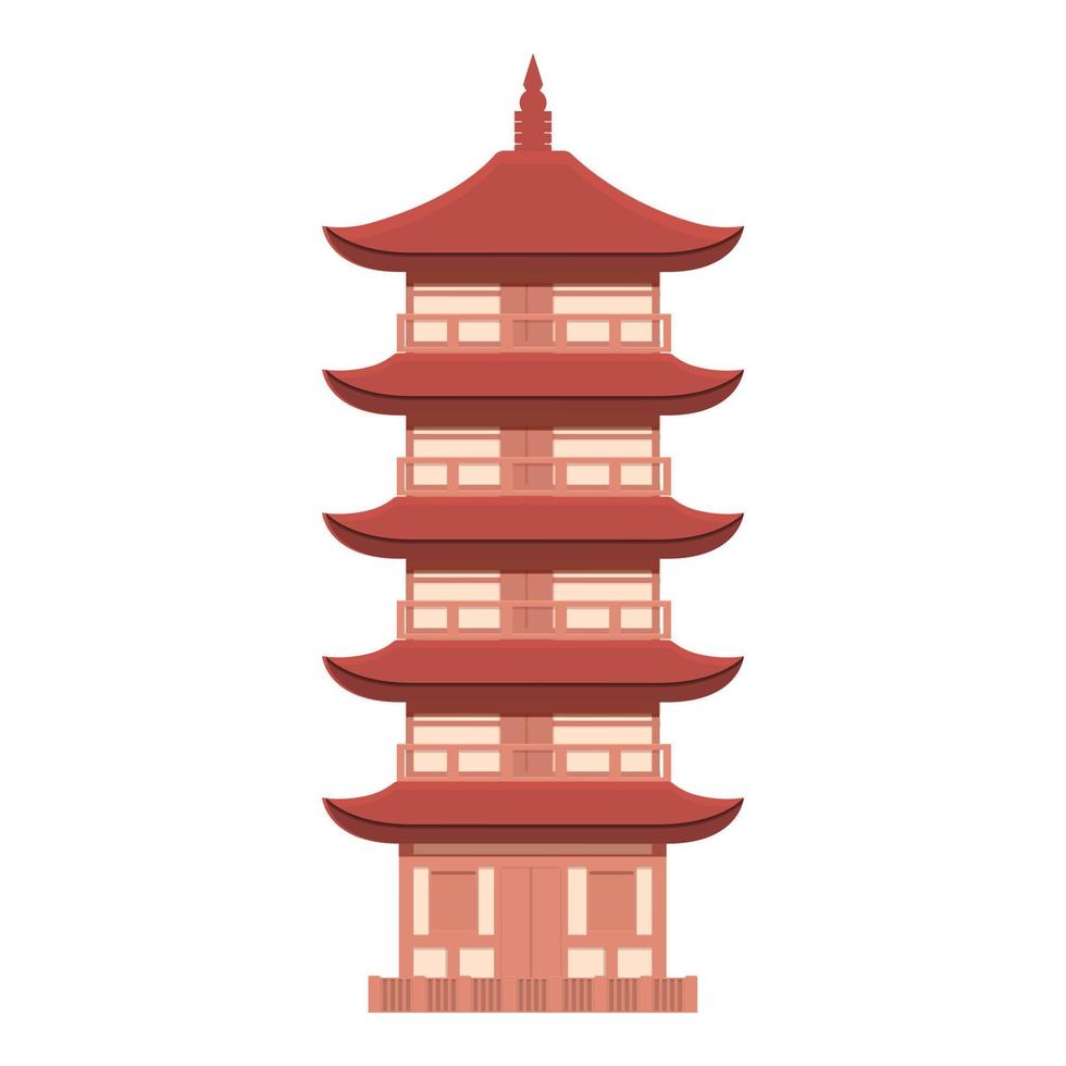 vector de dibujos animados de icono de pagoda de calle. edificio chino