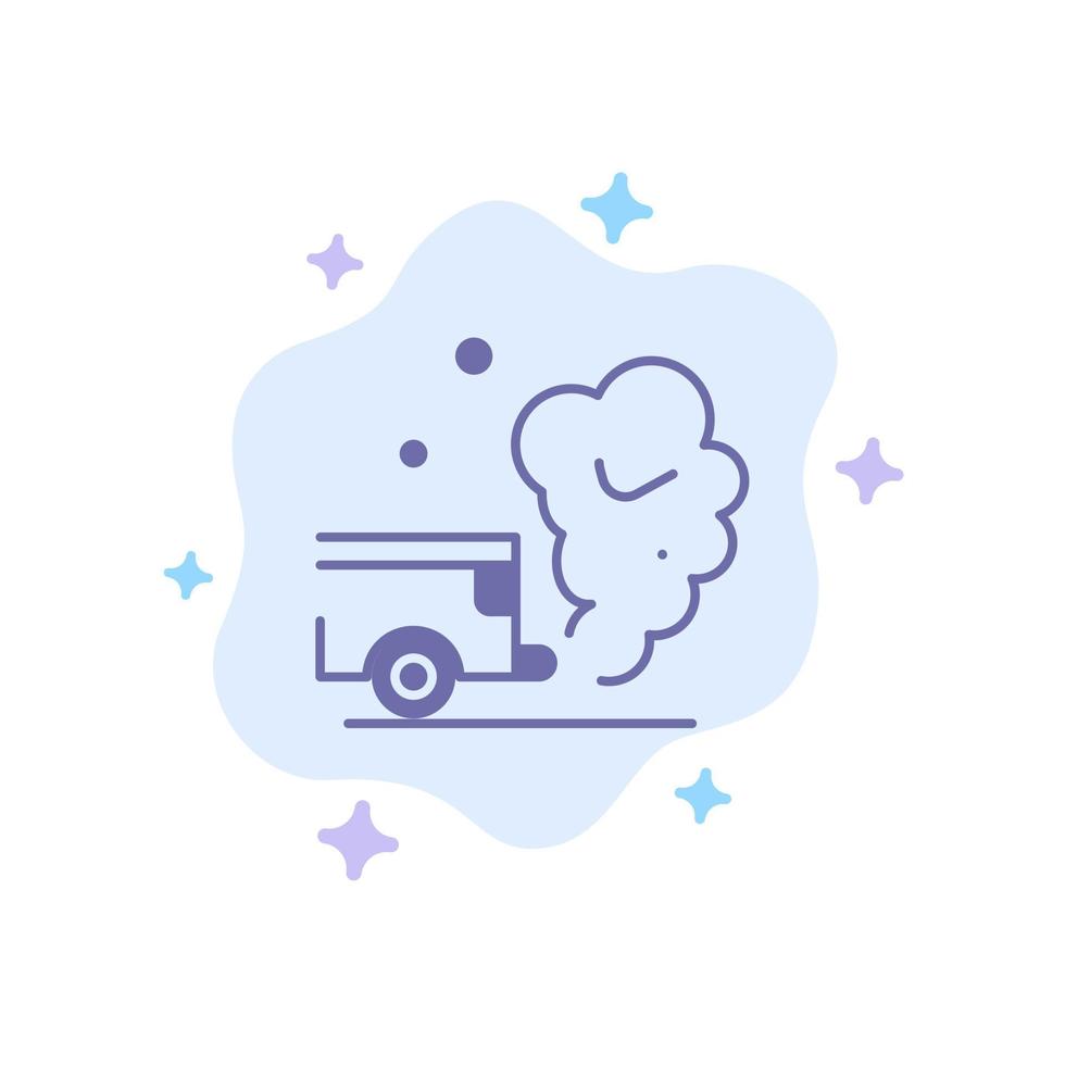 Air Car Gas Pollution Smoke Blue Icon on Abstract Cloud Background vector
