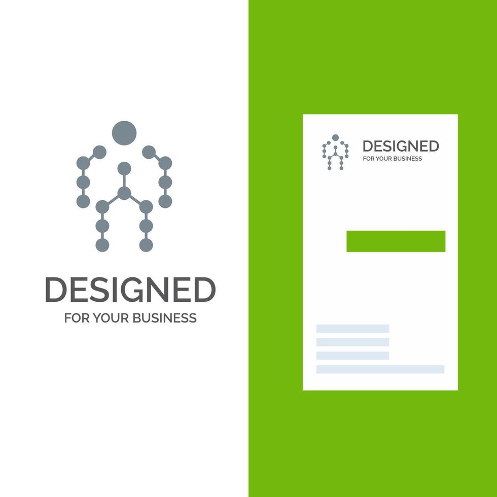 Action Bones Capture Human Motion Grey Logo Design and Business Card Template vector