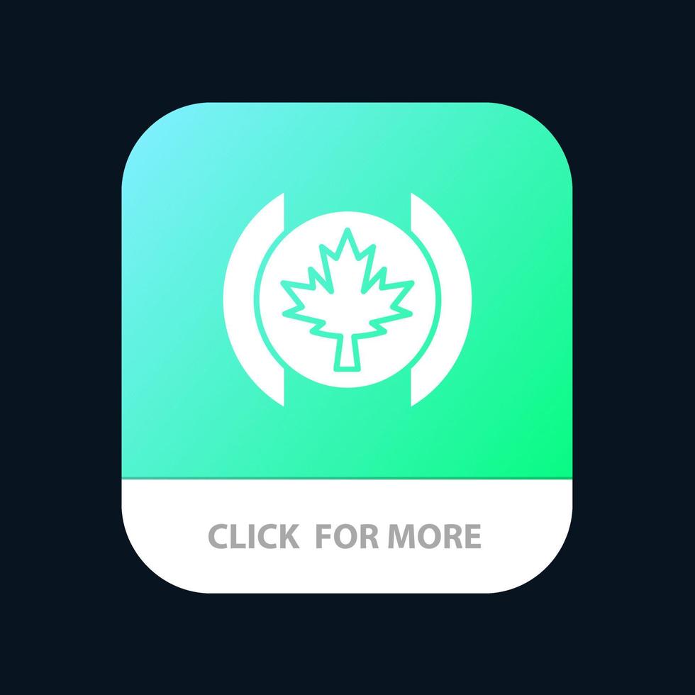 botón de aplicación móvil de árbol de hoja de bandera versión de glifo de android e ios vector