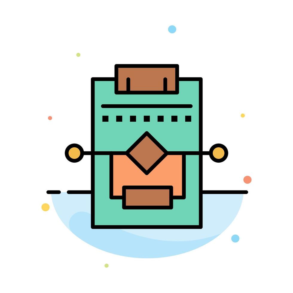 Workflow Network Process Settings Abstract Flat Color Icon Template vector