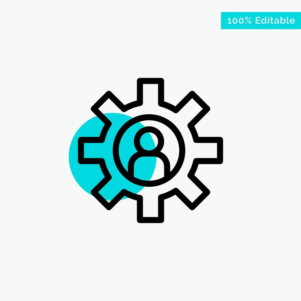Customer Support Employee Service Support turquoise highlight circle point Vector icon