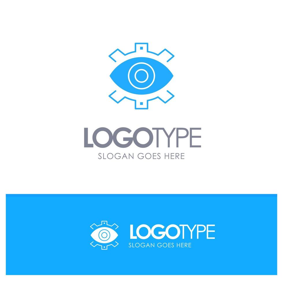 Eye Creative Production Business Creative Modern Production Blue Solid Logo with place for tagline vector