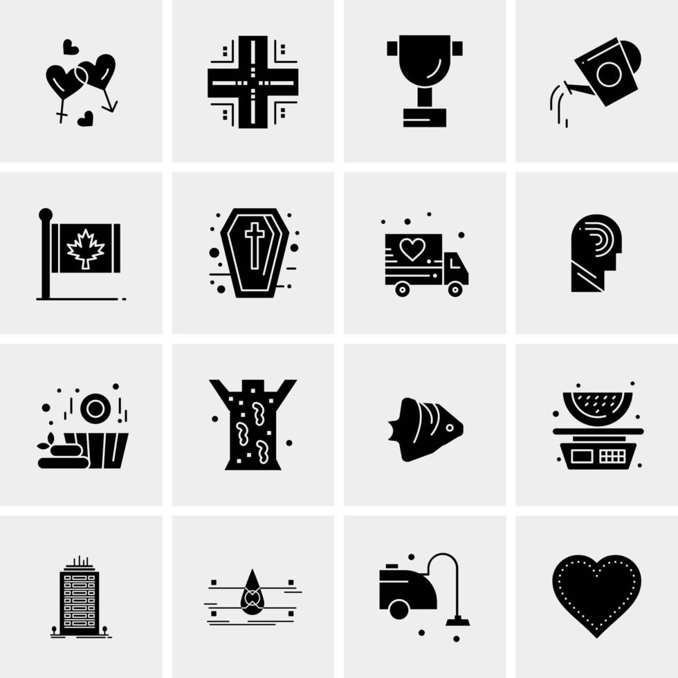 16 iconos universales de negocios vector ilustración de icono creativo para usar en proyectos relacionados con la web y dispositivos móviles