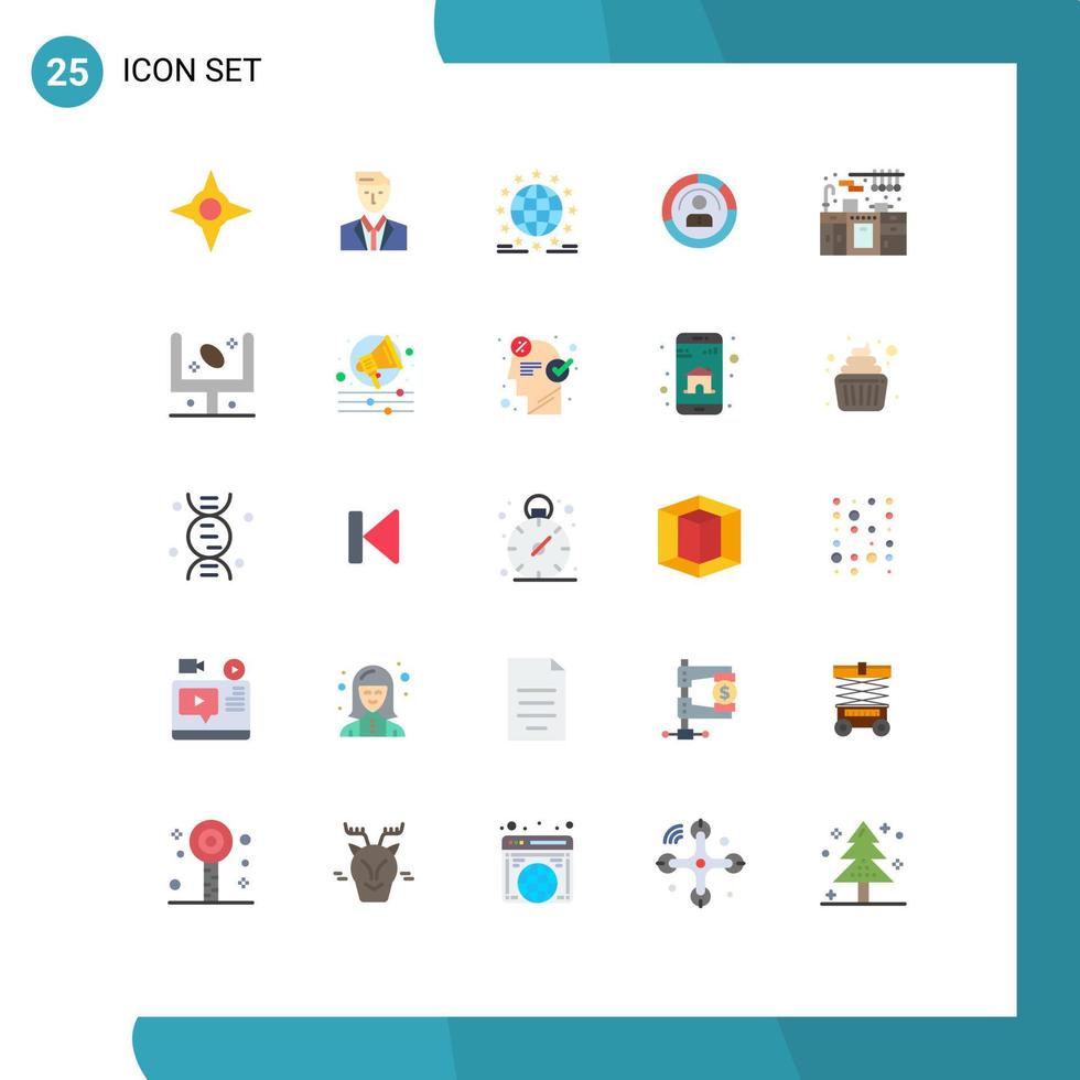 Pack of 25 Modern Flat Colors Signs and Symbols for Web Print Media such as personal human gdpr features online Editable Vector Design Elements