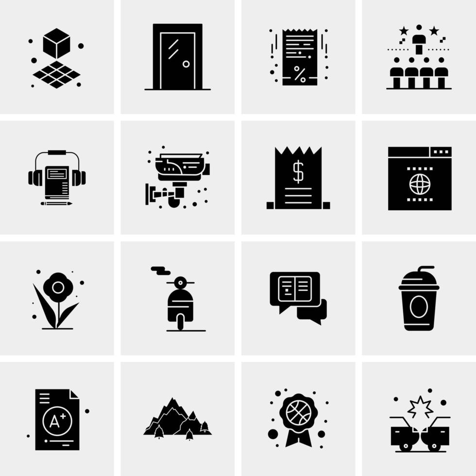 16 iconos de negocios universales vector ilustración de icono creativo para usar en proyectos relacionados con la web y dispositivos móviles