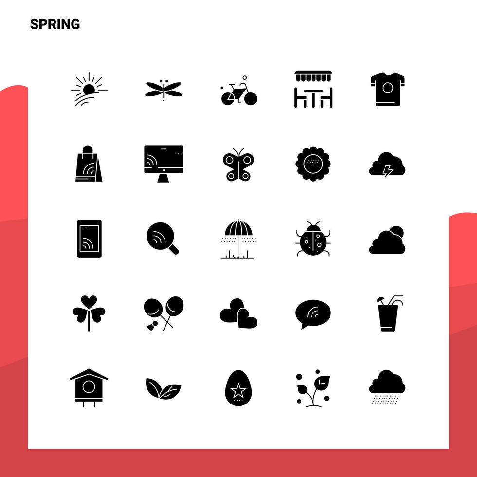 25 Spring Icon set Solid Glyph Icon Vector Illustration Template For Web and Mobile Ideas for business company