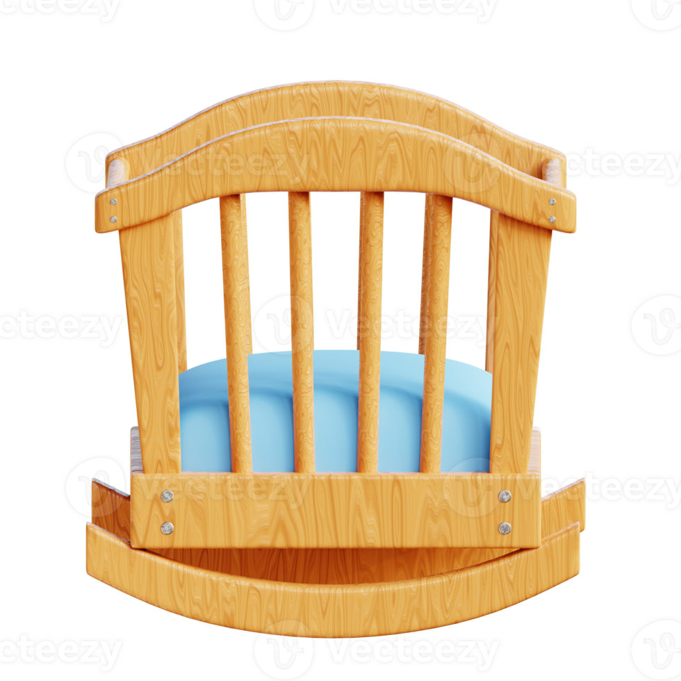 baby bed 3d illustration png