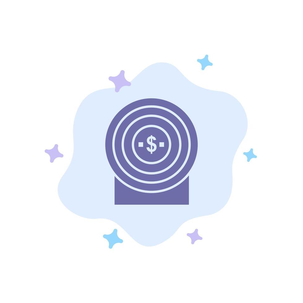 Target Money Achievement Target Blue Icon on Abstract Cloud Background vector