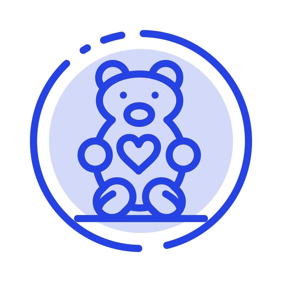 Hearts Love Loving Wedding Blue Dotted Line Line Icon vector