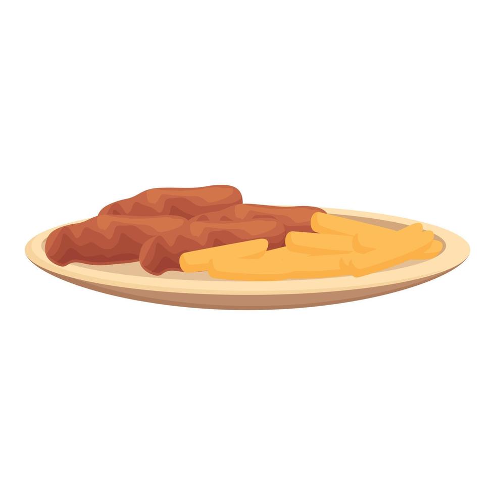 vector de dibujos animados de icono de plato de patata de carne. comida cocina