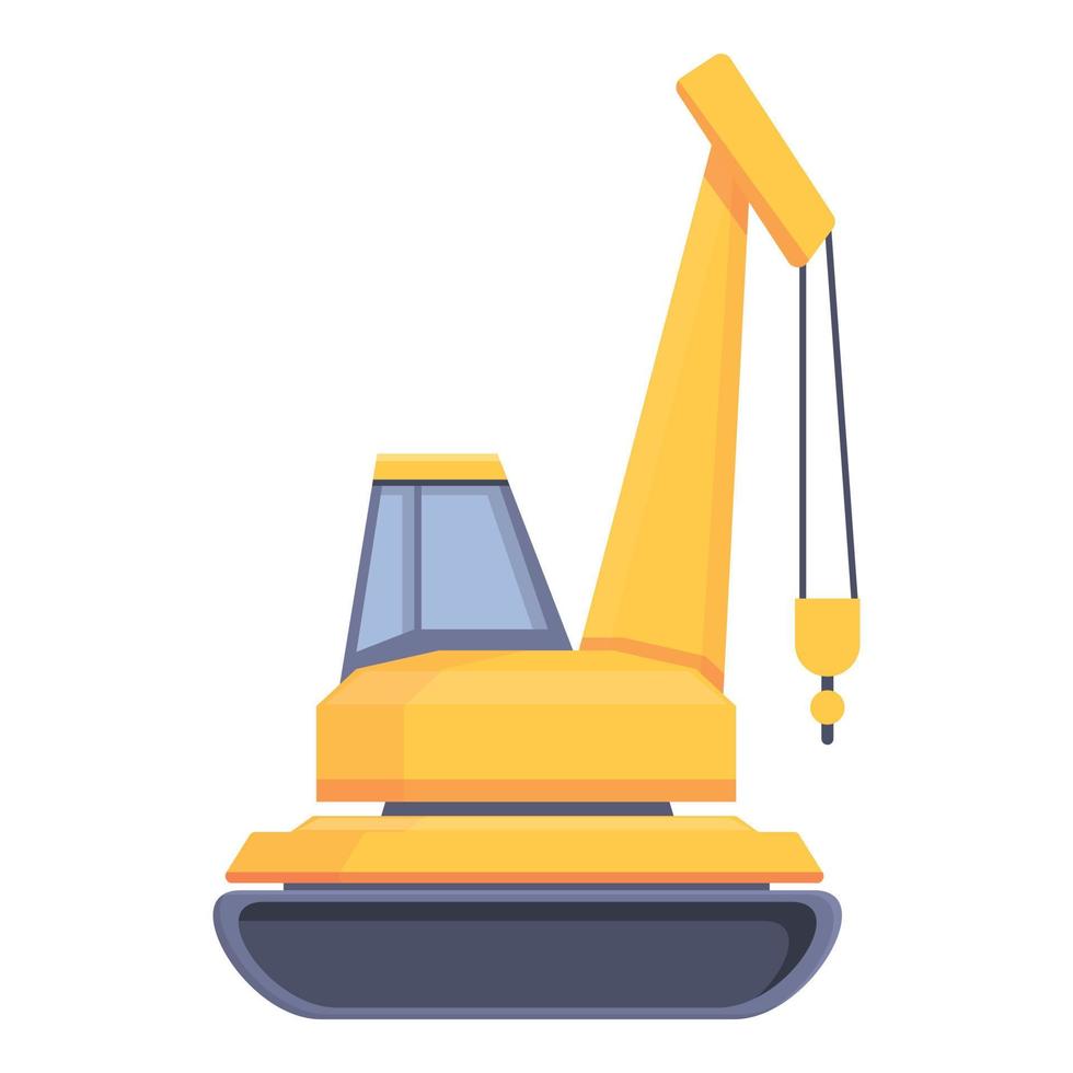 Small excavator icon cartoon vector. Mine industry vector