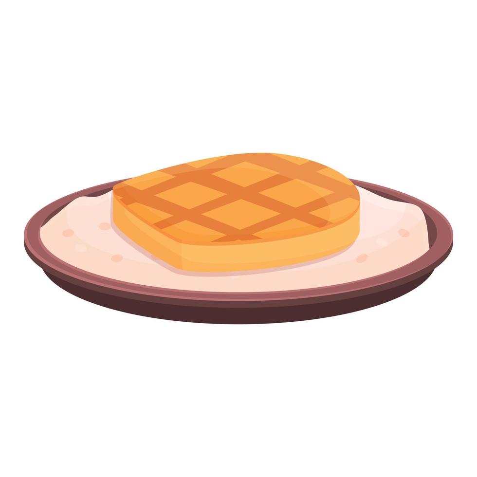 Grilled steak icon cartoon vector. Caribbean food vector