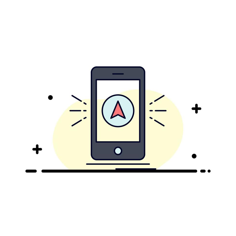 navigation app camping gps location Flat Color Icon Vector