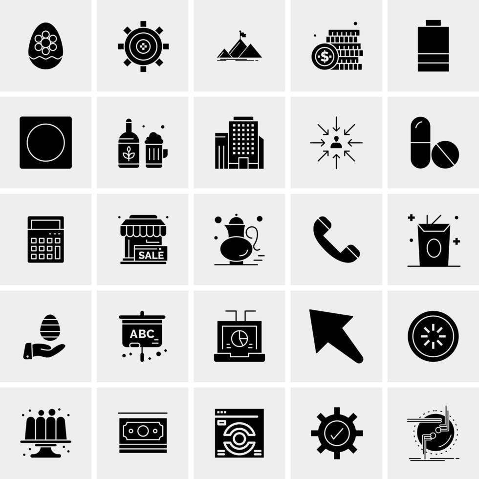 25 iconos de negocios universales vector ilustración de icono creativo para usar en proyectos relacionados con la web y dispositivos móviles