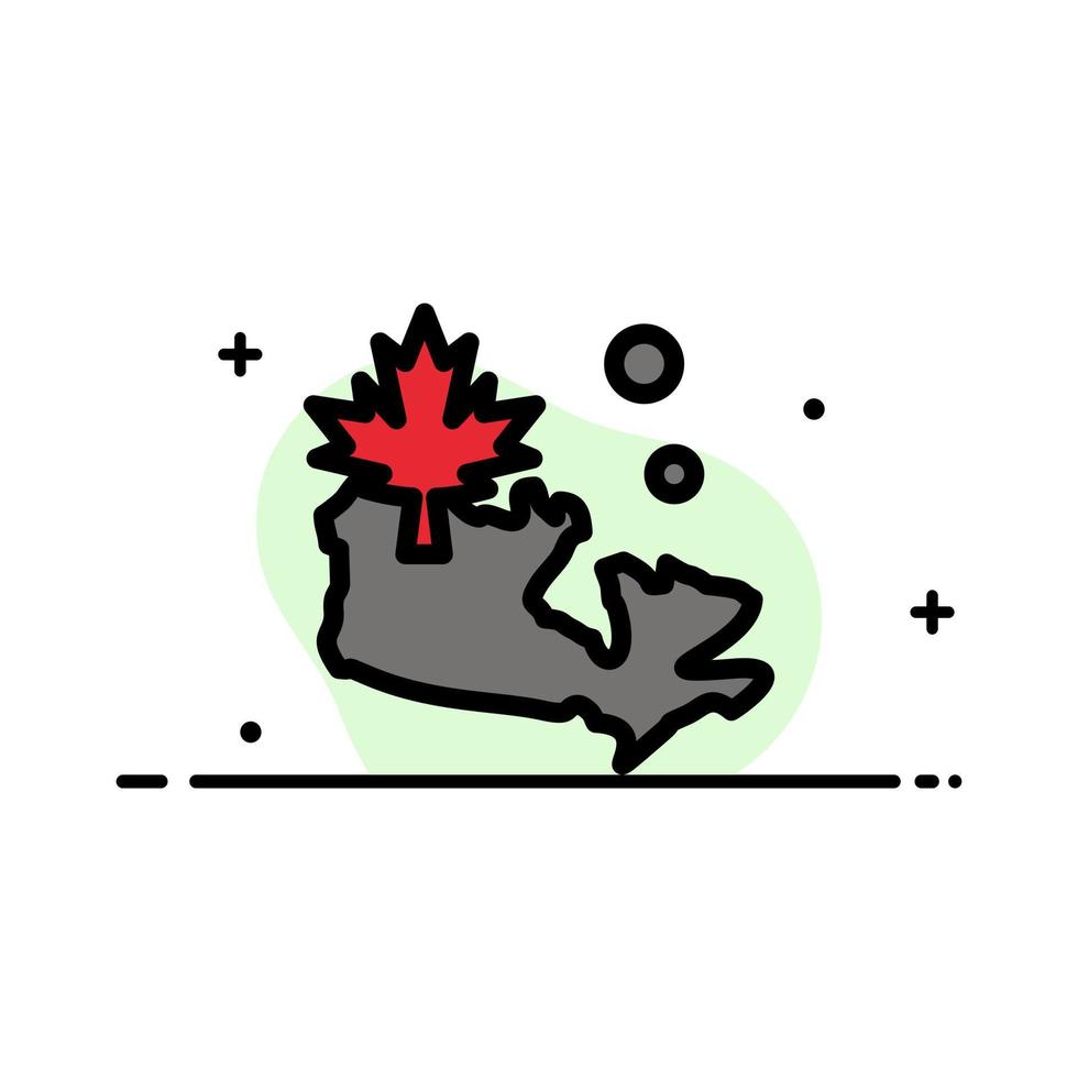 Map Canada Leaf  Business Flat Line Filled Icon Vector Banner Template