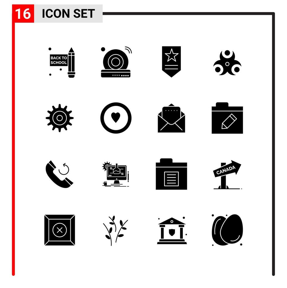 16 General Icons for website design print and mobile apps 16 Glyph Symbols Signs Isolated on White Background 16 Icon Pack Creative Black Icon vector background