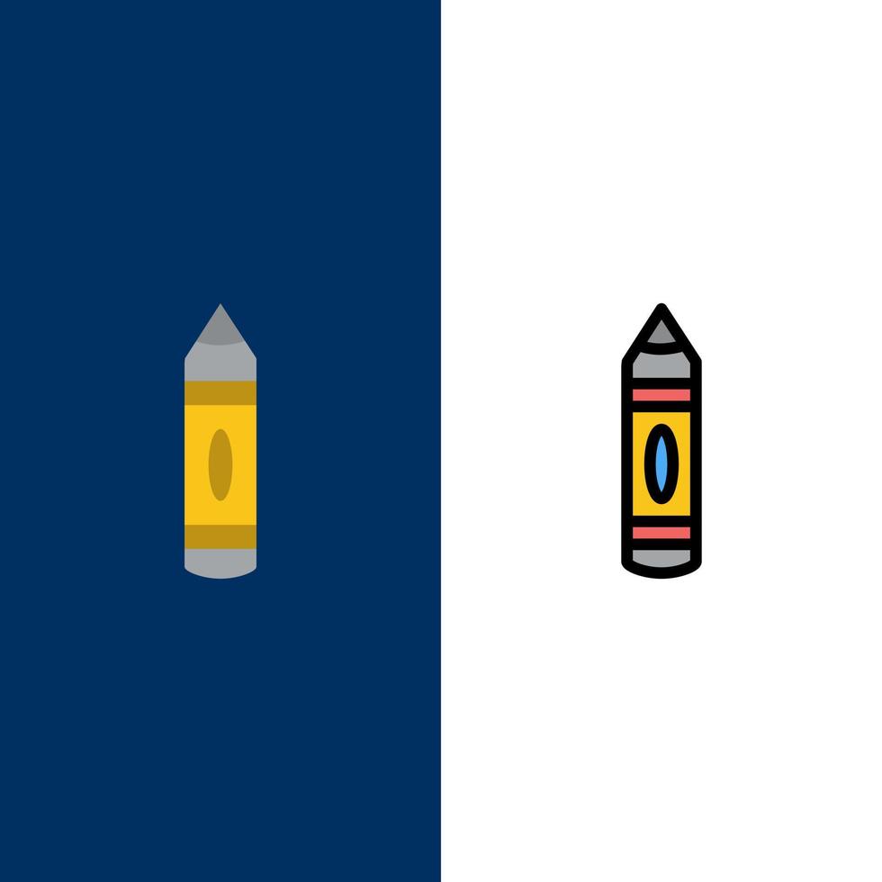 Drawing Education Pencil Sketch  Icons Flat and Line Filled Icon Set Vector Blue Background