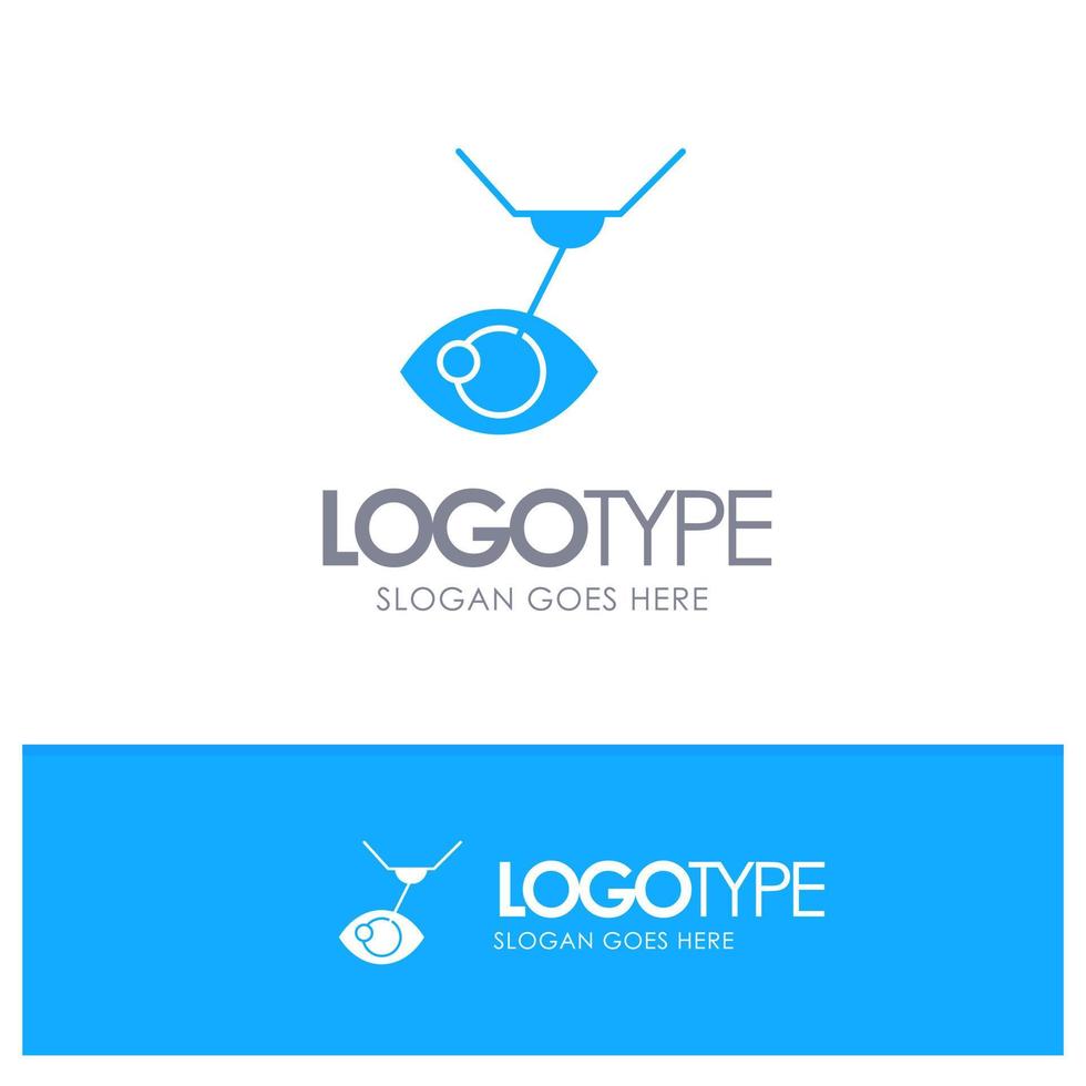 cirugía ocular tratamiento ocular cirugía láser logotipo sólido azul lasik con lugar para el eslogan vector