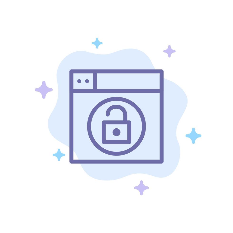 Web Design Lock Unlock Blue Icon on Abstract Cloud Background vector
