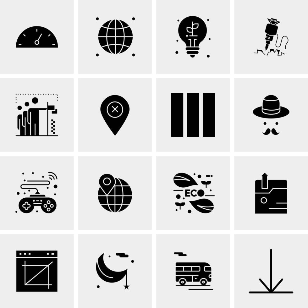 16 iconos de negocios universales vector ilustración de icono creativo para usar en proyectos relacionados con la web y dispositivos móviles