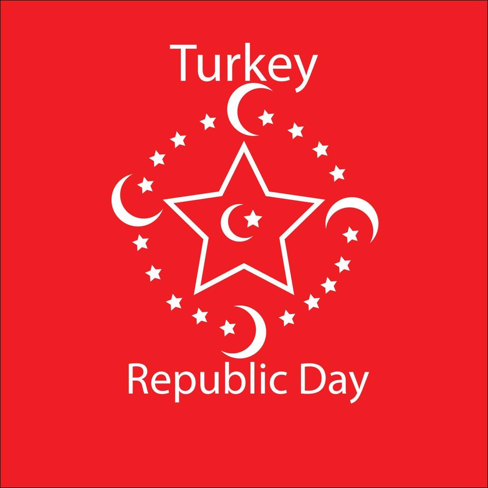 turkey flag republic day vector