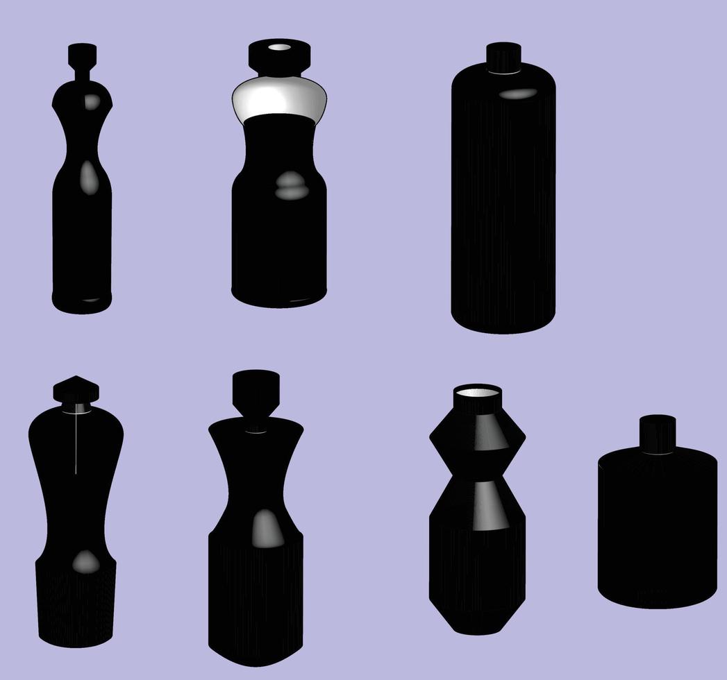 bottle jar isolated water vector