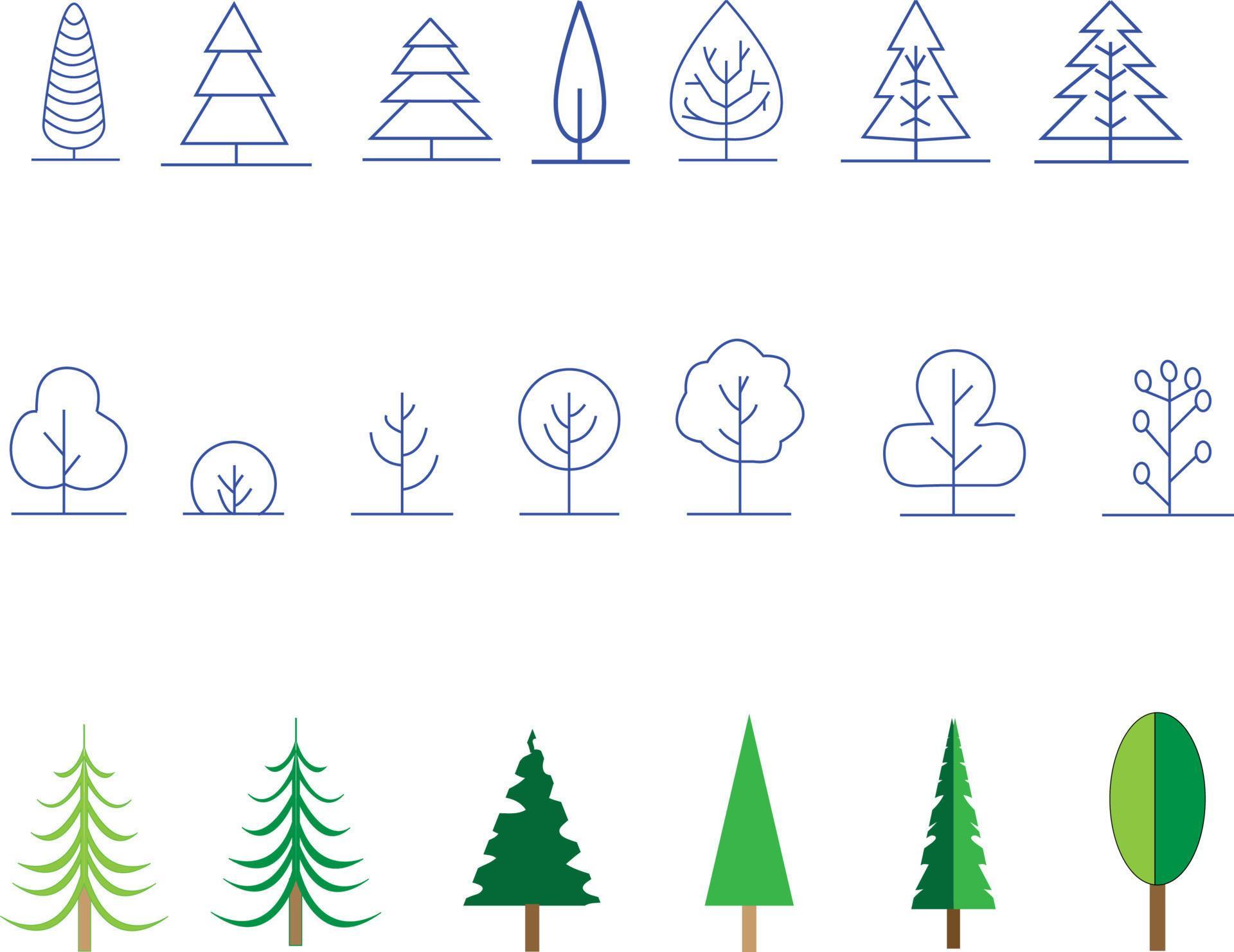 plants tree forest collection 14332708 Vector Art at Vecteezy