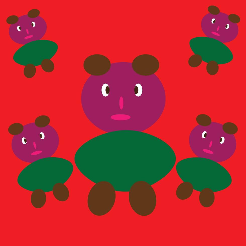 teddy bear character cartoon vector