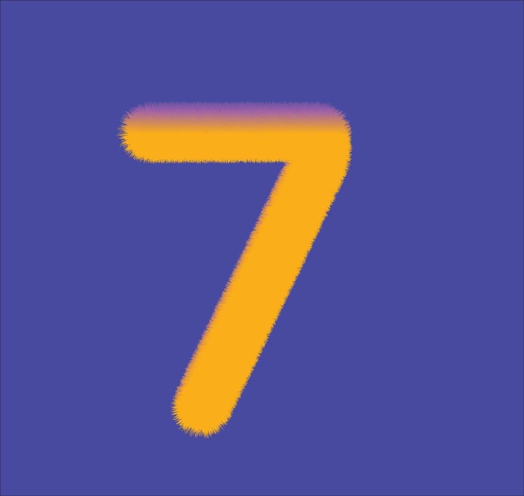 seven in fur form alphabet vector