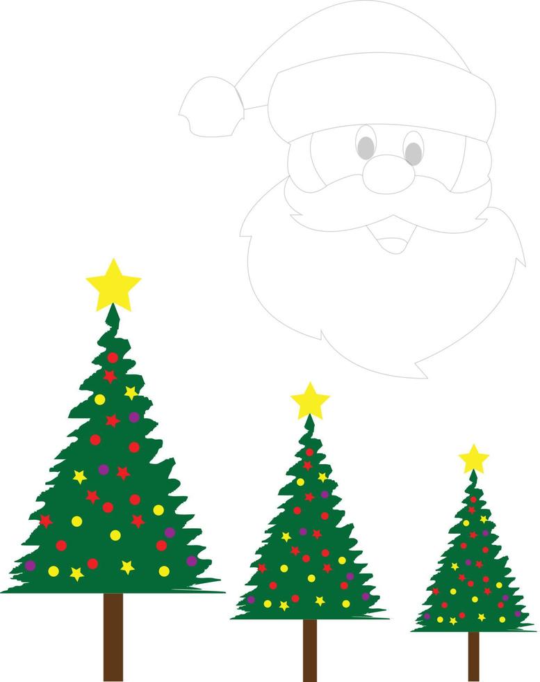 Christmas Santa tree gift vector