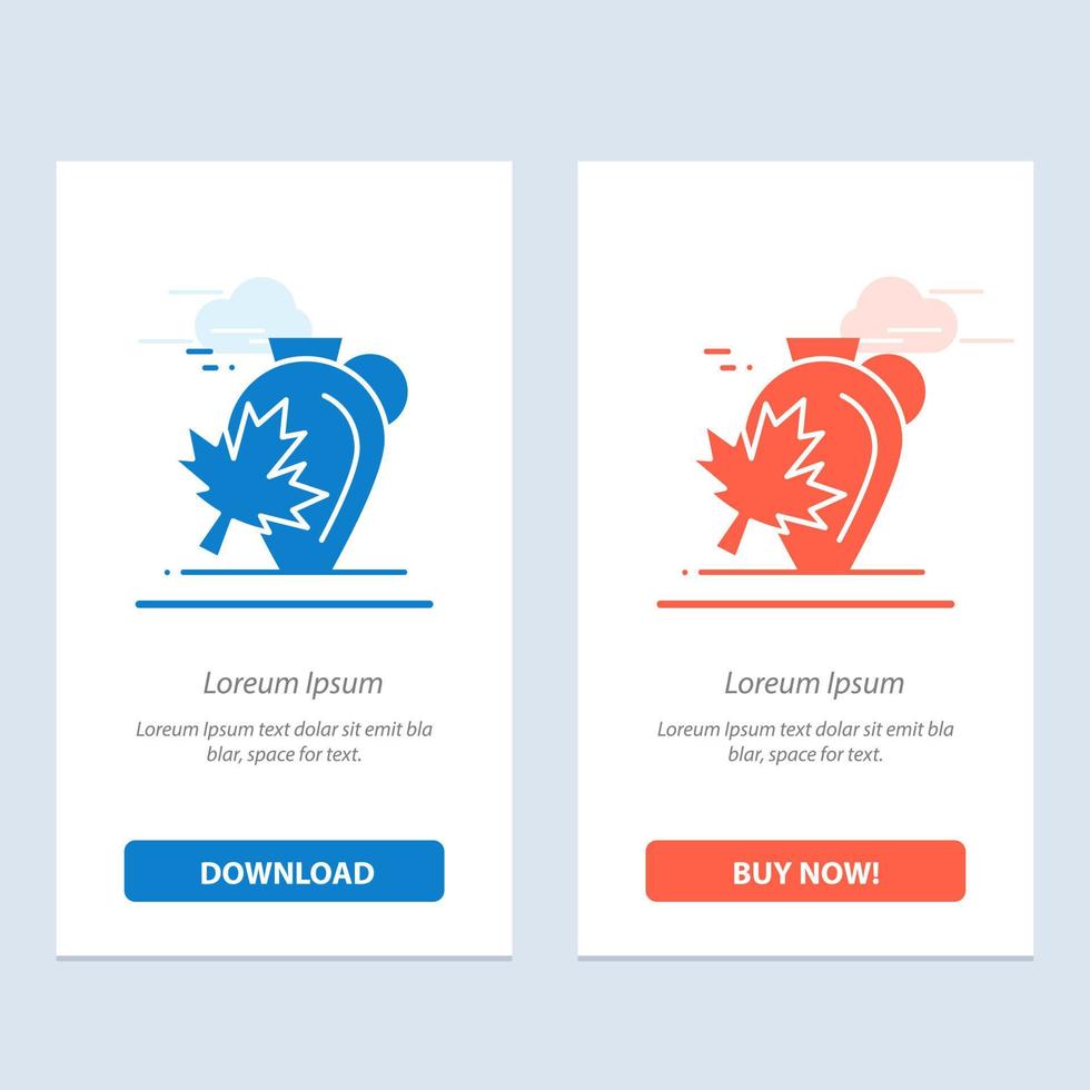 Pot Autumn Canada Leaf Maple  Blue and Red Download and Buy Now web Widget Card Template vector