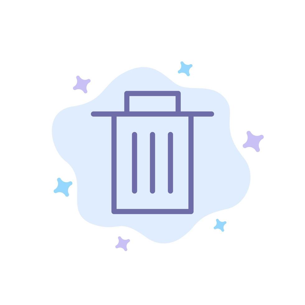 Delete Interface Trash User Blue Icon on Abstract Cloud Background vector