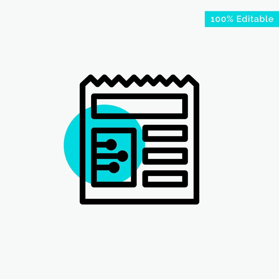 Document Basic Ui turquoise highlight circle point Vector icon