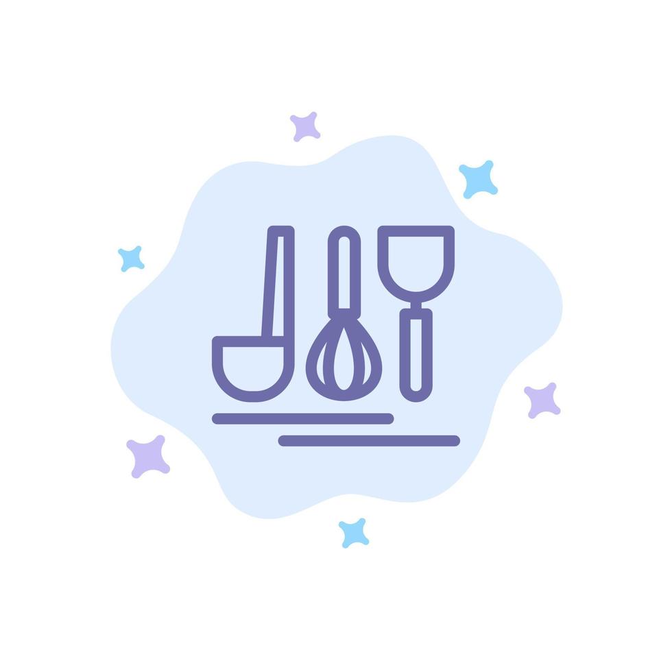 Cutlery Hotel Service Travel Blue Icon on Abstract Cloud Background vector