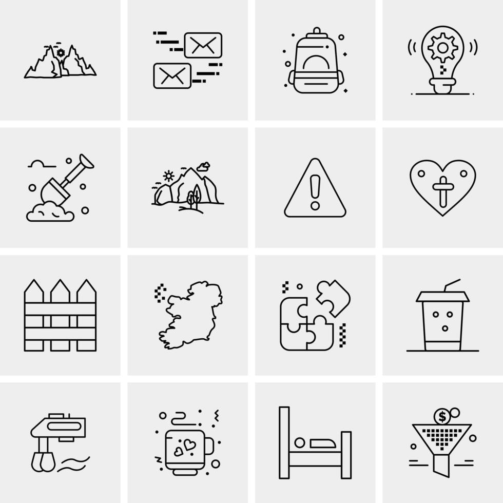 16 Universal Business Icons Vector Creative Icon Illustration to use in web and Mobile Related project