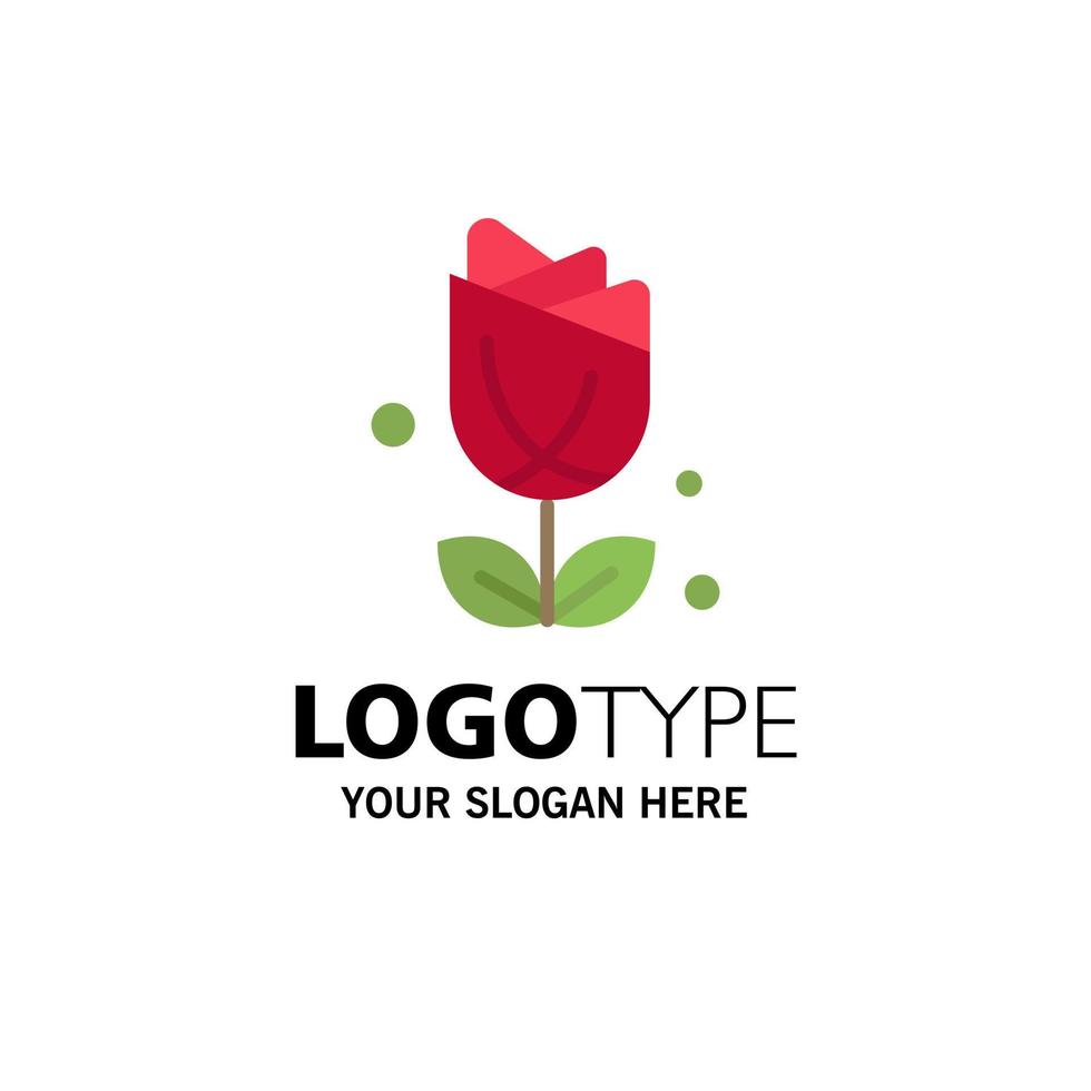 Flower American Usa Plant Business Logo Template Flat Color vector