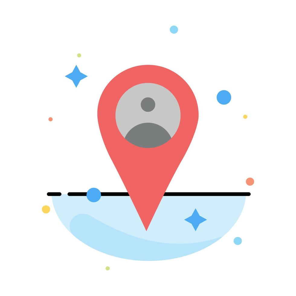 Location Map Man Abstract Flat Color Icon Template vector