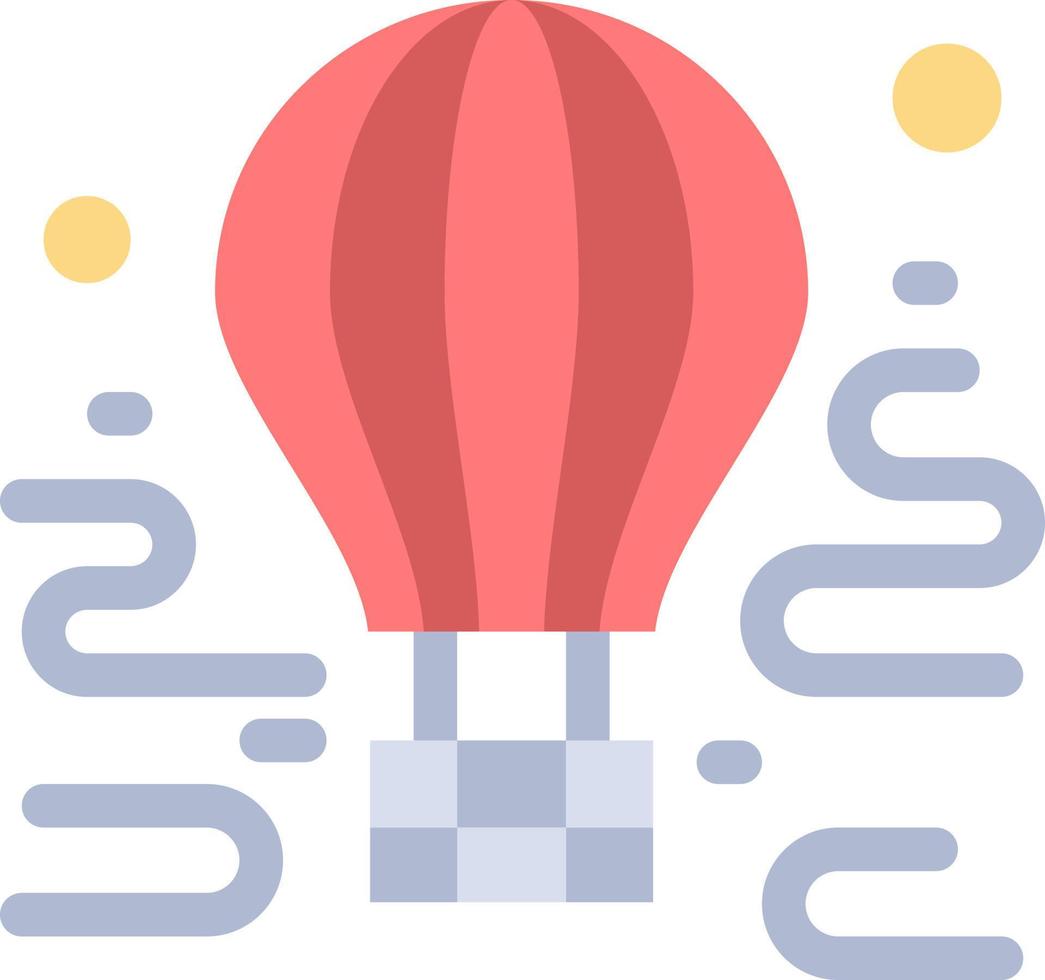 Air Airdrop tour travel balloon  Flat Color Icon Vector icon banner Template